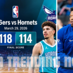charlotte hornets vs 76ers match player stats