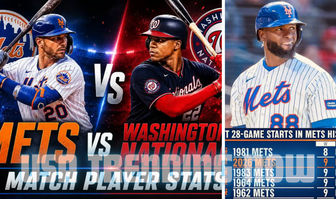washington nationals vs mets match player stats
